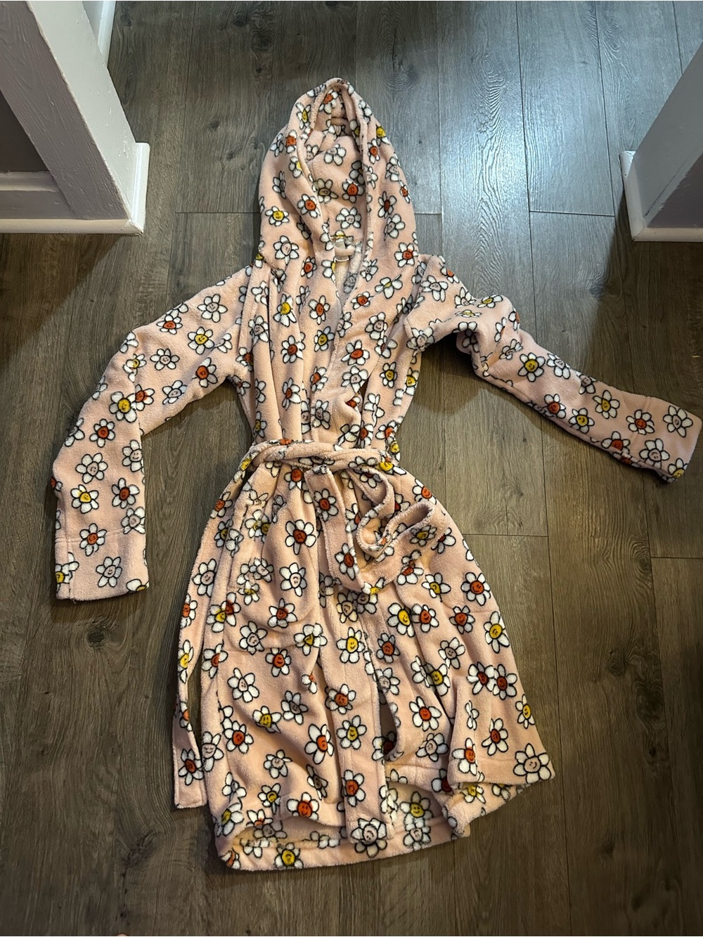 Vera Bradley Pink Floral Plush Hooded Robe